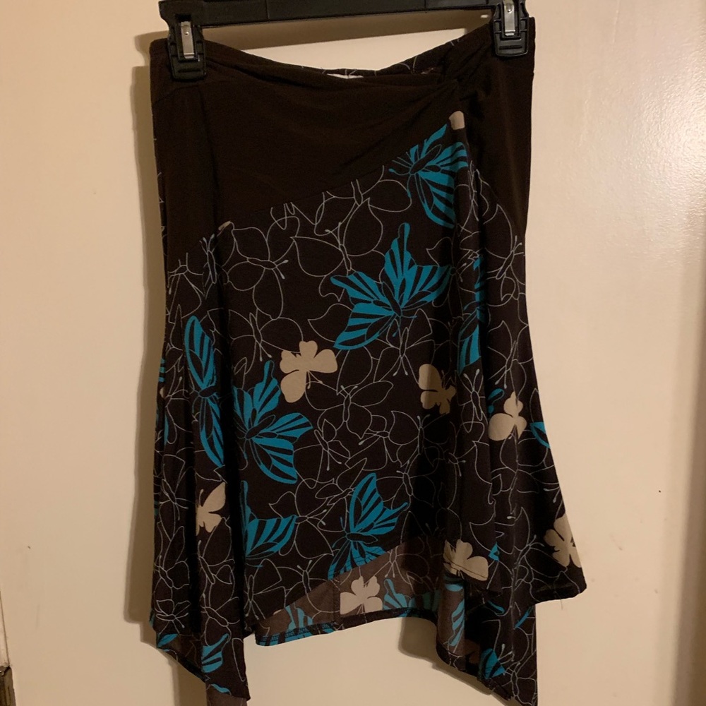 Brown/ teal skirt